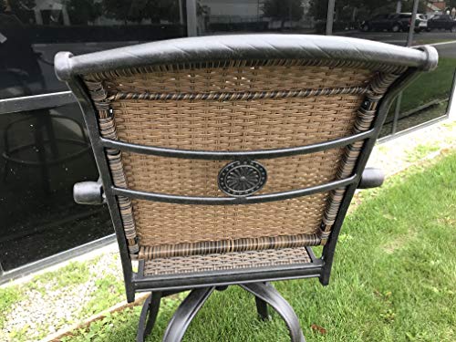 PatioLandOutdoorLiving Santa Clara Outdoor Patio Swivel Barstools 30" H Set of 4 Dark Bronze