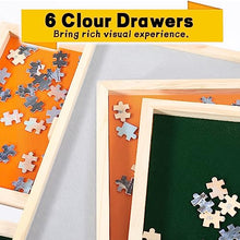Jighaus Jigsaw Puzzle Board Table with Cover Mat & Storage Drawers Natural/1000 Pieces