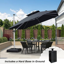 OROTLECT 10' Square Cantilever Umbrella With Base In Ground,Gray