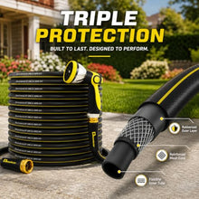 Dkenicor 200FT Expandable Garden Hose, 5/8 Inch Heavy Duty Leak-Proof Water Hose with 600PSI Pressure, for Gardening, RV, and Pet Wash, Yellow Green-6PC