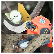GeRRiT Electric Pruning Shears, Cordless Electric Pruner Battery 40mm 25V Pruning Shear with Reach Extension Pole 5 Inch Electric Chain Saw Garden Tools,Power Chain Saws