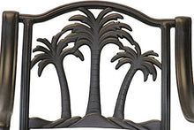 Palm Tree Cast Aluminum Powder Coated 5pc Bar Set with 48" Round Table - Antique Bronze