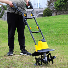 JOMRTS Wired Electric Lawn Mower Small Lawn Mower Handheld Portable Multifunctional Lawn Mower Mowing Artifact Soil Scarifier Yellow