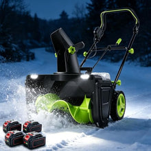 Cordless Snow Blower, 3500W Brushless Motor, 25ft Max Throw 4Bat