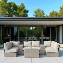 callmego Outdoor Wicker Seating Set with Cushions for Patio or Deck Use