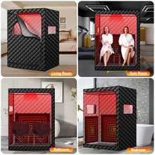 amocane Portable Infrared Sauna with 660nm Red Light, 2 Person Red Light Sauna Spa for Home, Full Body Personal Tent with 2 Large Chairs, Remote Control, Dry Heated for Gym/Pilates/Garage