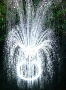 Custom Pro 5200 Floating Fountain Aerator with 5200 GPH Pump and 108 LED White Ring Light