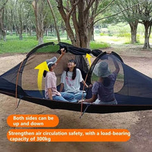 Outdoor Camping Hammock Tent, Large Triangle Hammocks for 1-3 Persons-Portable Camping Mosquito Net for Outside, Hiking Travel(Military Green)