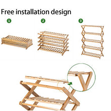 OJKJGYTF Indoor Plant Stand Foldable Design Bamboo Flower Stands 4-Tier Plant Display Stand Pot Shelf Storage Rack Outdoor Indoor Multifunctional