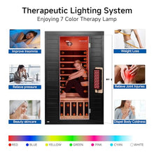 RESTISLAND Infrared Sauna, 2 Person Home Sauna with Red Light Therapy Black