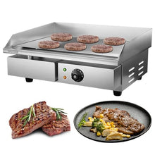 Commercial Countertop Griddle, Stainless Steel Griddle Hot Plate Electric BBQ Grill, Burger Bacon Kitchen Restaurant Teppanyaki