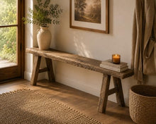 Artissance 20" H Vintage Noodle Bench 5-5.5ft Long Weathered Natural (Size and Finish Vary)