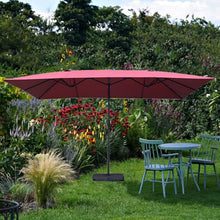 GYYDXXFC Outdoor 3 - Headed Rectangular Umbrella, Patio Umbrella, Patio Umbrella With Base,Windproof And Sunshade For Deck, Backyard(Red)