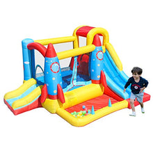 AirMyFun Inflatable Rocket Theme Bounce House Blue