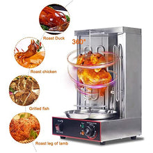 ERoomQ Stainless Steel Gas Broilers Home Rotisserie Oven,Grill Doner Kebab Machine with Temperature Adjustment Switch,50-300℃ (Electric)