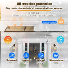 Outdoor Patio Awning Canopy UV Rain Protection Door Cover Polycarbonate Porch Awning with Gutter Weather Shelter 120x130cm