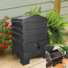 Dntum Garden Composting Waste Box Recycling Storage, 100L 5 Floors Compost Bins, Tumbling Composter Dual Rotating Batch Compost Bin, for Kitchen Garden Yard