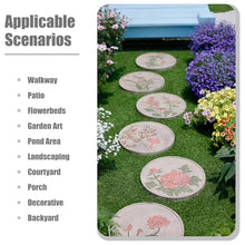 Elitix Stepping Stone Flower Carving Stones Classical Style, Decorative Walkway Stepping Stone for Outdoor Garden Flowerbed, Lawn Step Yard Stones for Pathway(Color:Peony,Size:3 pcs)