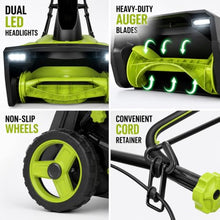 Cordless Snow Blower 20 Inch, Dual LED Lights, 3500 Watt Motor 4-Battery
