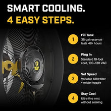 Big Ass Fans - Torrent Portable Misting Fan, 30-inch Fan Dia. with Atomizing Mister, 35 Gallon Tank with Hose Connection, 6800 CFM for up to 2725 sq. ft., 10ft Cord
