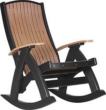 LuxCraft Poly Comfort Rocker Outdoor Rocking Chair Cedar & Black