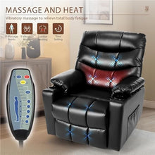 HTERWQEA Electric Lift Recliner Chair with Heat and Massage, Black