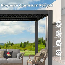 Sumshadow 10x13 Outdoor Louvered Pergola with Adjustable Roof Black