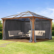 TOOLPORT 13x13 ft Hardtop Gazebo Polycarbonate Roof, Gray
