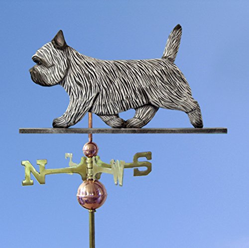 Cairn Terrier Hand Carved & Painted Weathervane Light Grey 22 Inch