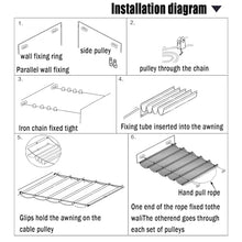 FENGZEQUAN Wave Awning, Outdoor Etractable Sun Shade Canopy Cover， with Hardware Hang Down U Shape Wave Shade Cover, Waterproof Patio Wave Shade Sail for Porch Yard Garden(W1.6*L18m/W5.24*L59.05ft)