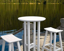 POLYWOOD RBT124TE Traditional 24" Round Bar Table, Teak