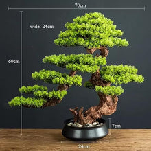 Artificial Bonsai Simulated Bonsai Welcoming Guests Pine Green Plant Bonsai Decoration Landscape Hotel Living Room Decoration Indoor Landscape Fake Plant Decoration