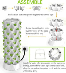 FLTRGO Tower Garden Hydroponics Growing System - Automated Aeroponic Tower Garden,Indoor Smart Garden,Nursery Germination Kit Including Smart Plug,Water Level,Water Pump,10floors