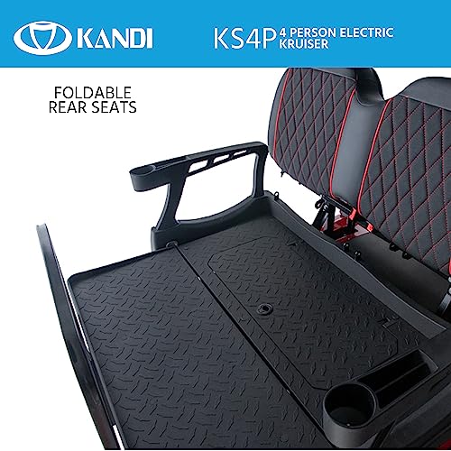 Kandi America Electric Cruiser for Adults 4 Passenger - 5,000-Watt Motor - Electric Cart - Heavy Duty Golf Cart - Matte Black