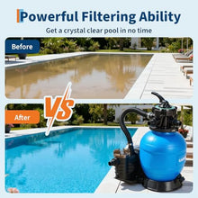 Above Ground Pool Sand Filter Pump 12-16in 1/3-1HP 2642-3962GPH 7-Way