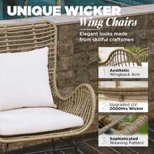 IDZO Isabelle Outdoor Wicker Chairs Set of 2 with Beige Olefin Cushions
