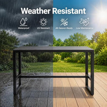 MISXEOE Outdoor Bar Height Table, Extra Long Patio Bar Table All Weather