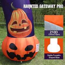 Wellcomer 27FT Halloween Inflatable Pumpkin Arch with Built-in Blower, Blow Up Archway for Outdoor Decoration, Halloween Party, Lawn Garden