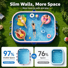Fold Up Family Pool with Sunshade Canopy, No Pump Kiddie Wading Pool