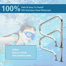 Pool Handrail Pool Handrails 304 Stainless Steel Swimming Pool Hand Rail for In Ground Swimming Pools, Safety Swimming Pool Railing, Anti Slip Protective