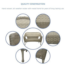Jeco Grey Resin Wicker Clark Loveseat