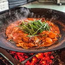 Handmade Korean cast iron cauldron lid sotttukkeong BBQ griddle 17.7 in with Extendable Stand