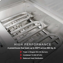 Fuego F36S-Pro All 304SS w/Lights & Rear Burner Free Standing Gas Grill, Stainless Steel