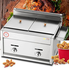 CVGfko Stainless Steel LPG Fryer - 20L Large Capacity Gas Fryer for Home and Commercial Use | Adjustable Firepower | Baskets and Lids Included | Perfect for s, Donuts, Fish | Easy to