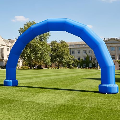Wellcomer 25Ft Half-Circle Inflatable Arch with Built-in Blower, Blow Up Archway Recommended for Races, Marathons, Organized Events, Carnivals, Festivals, Parties - Blue