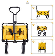 ZGLINMZ Garden Trolley Foldable Cart Heavy Duty Festival Trolley Pull Wagon Truck Transport Cart Collapsible with Brake Wheels 80 kg /176 Pounds Capacity