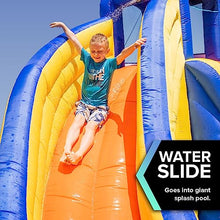 Sportspower Big Wave 2 Inflatable Water Slide with Climbing Wall and Blower Blue/Yellow