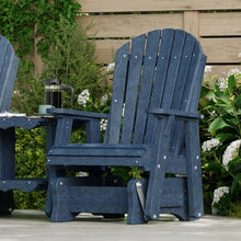 Wildridge Heritage Double Rock-A-Tee Outdoor Glider Set with Table Patriot Blue