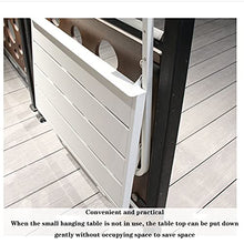 Outdoor Side Tables Foldable Balcony Railing Hanging Table Adjustable Wall-Mounted Workbench Floating Shelves Modern Home Bar Metal Folding Hanging Table (Black)