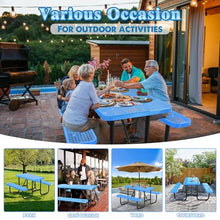 Metal Picnic Tables, Commercial Rectangular Picnic Table and 2 Benches Set